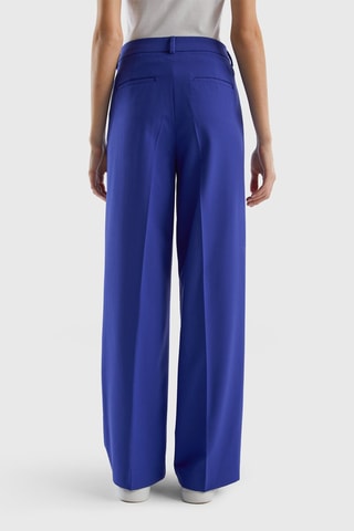 Pantalon wide legs taille haute Bleu cobalt