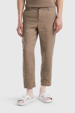 Pantalon 7/8 en lin - Marron