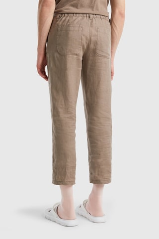 Pantalon 7/8 en lin - Marron