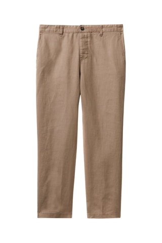 Pantalon 7/8 en lin - Marron