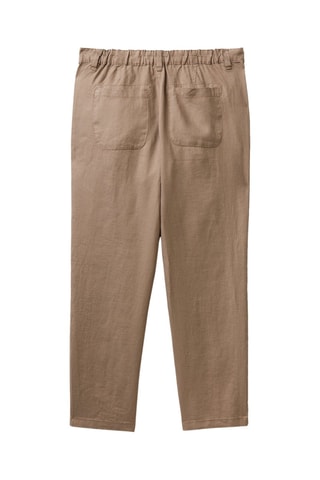 Pantalon 7/8 en lin - Marron