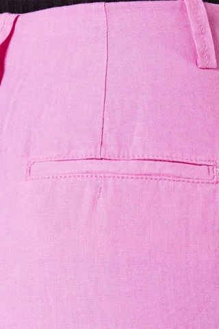 Pantacourt en lin taille haute - Mauve