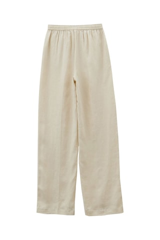 Pantalon en lin taille haute - Beige