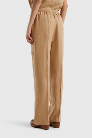 Pantalon en lin taille haute - Beige