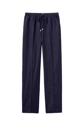 Pantalon casual en lin - Bleu marine