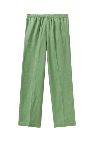 Pantalon wide legs en lin - Vert