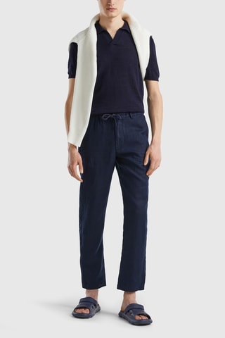 Pantalon en lin - Bleu