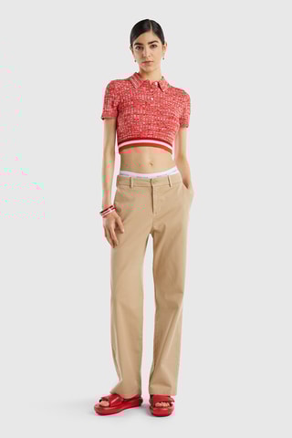 Pantalon wide legs Beige