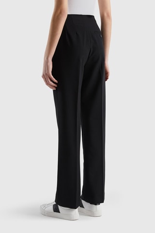 Pantalon droit taille haute Noir