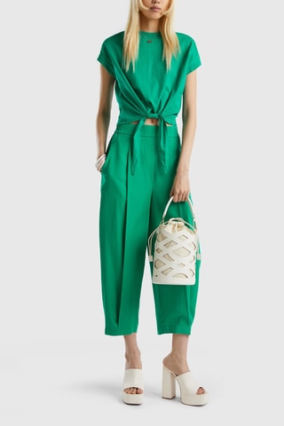 Pantalon casual 7/8 - Vert