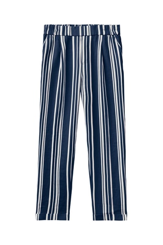 Pantalon 7/8 en lin - Bleu foncé