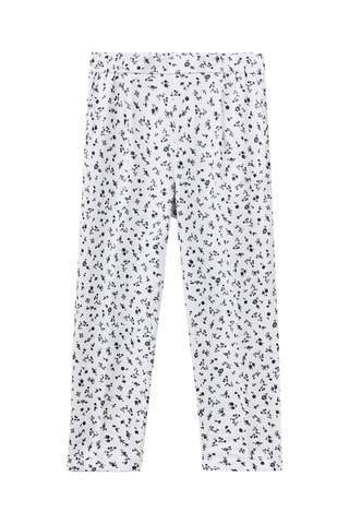 Pantalon carotte 7/8 en lin - Blanc