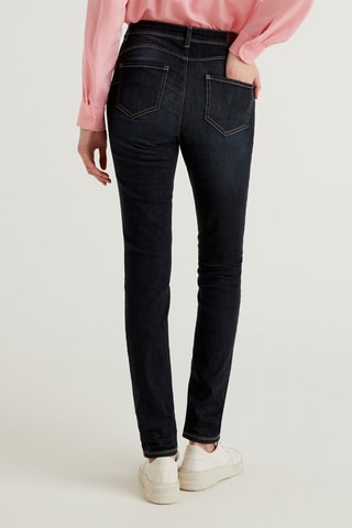Jean slim taille haute Bleu marine