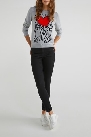 Jean skinny taille haute Noir