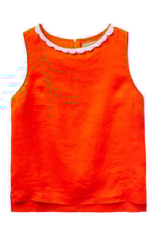 Top en lin sans manches - Orange