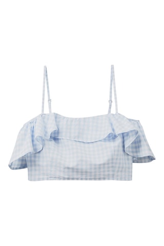Crop top en lin - Bleu clair