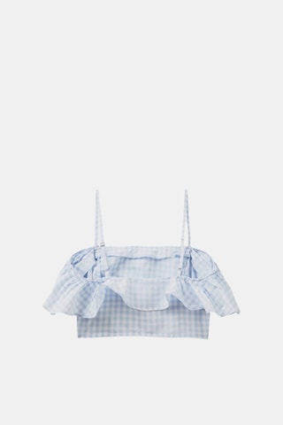 Crop top en lin - Bleu clair