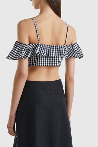Crop top en lin - Noir