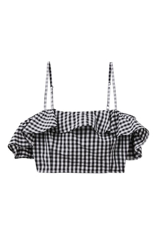 Crop top en lin - Noir