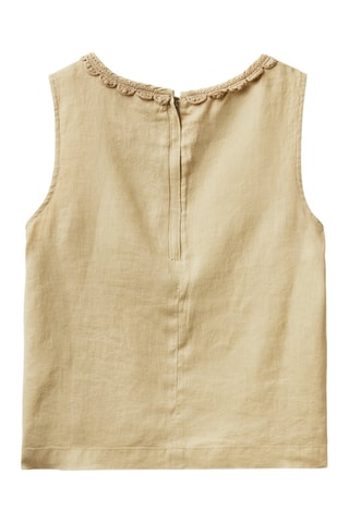 Top en lin sans manches - Beige