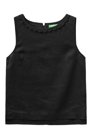 Top en lin sans manches - Noir