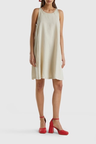 Robe trapèze en lin - Beige