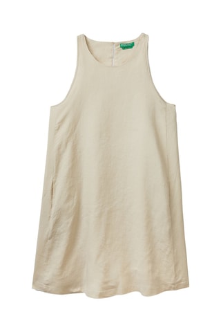 Robe trapèze en lin - Beige