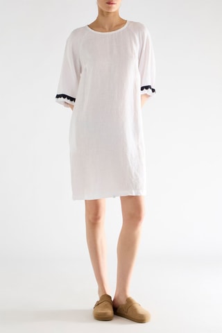 Robe droite en lin - Blanc