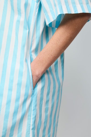 Robe trapèze Turquoise et blanc