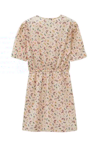 Robe portefeuille - Beige et rouge