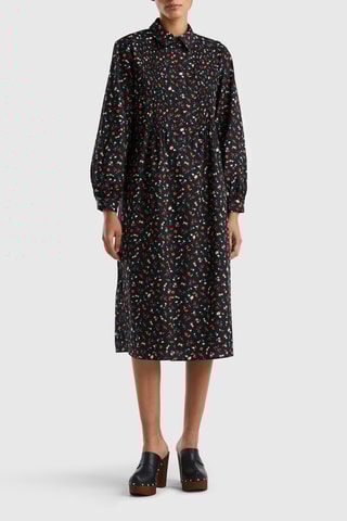 Robe droite - Noir et corail