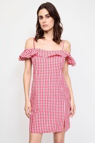 Robe droite en lin - Rouge
