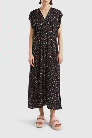 Robe midi - Noir et rouge
