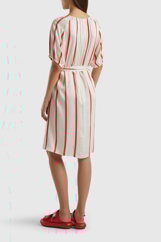 Robe droite - Blanc et orange
