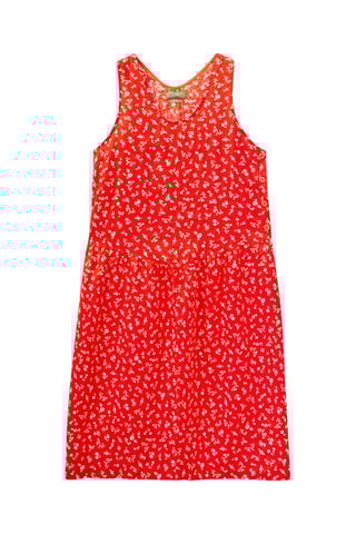 Robe patineuse  en lin - Orange