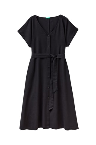 Robe chemise en lin - Noir