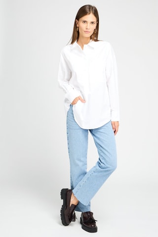 Chemisier en jean Blanc