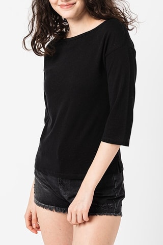 T-shirt en lin - Noir