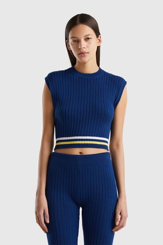 Crop top Bleu marine