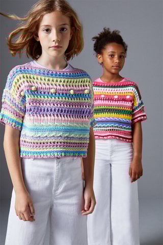 Pull Mauve et turquoise