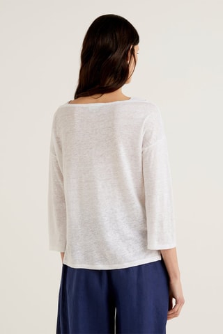 T-shirt en lin Blanc chiné