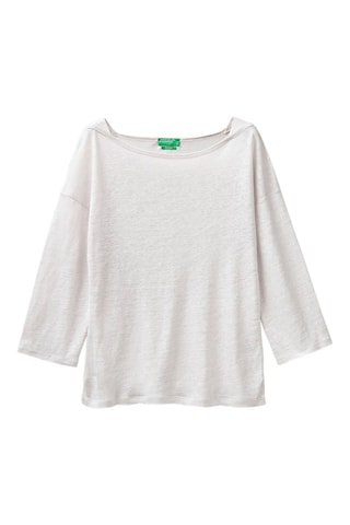 T-shirt en lin Blanc chiné