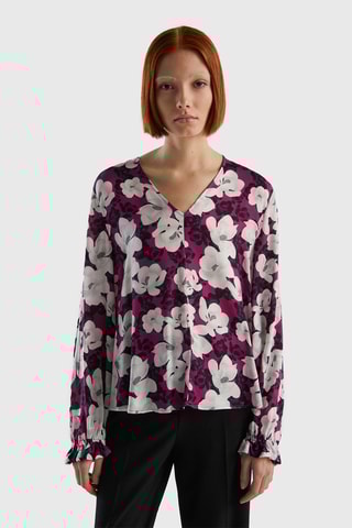 Blouse Fuchsia et écru