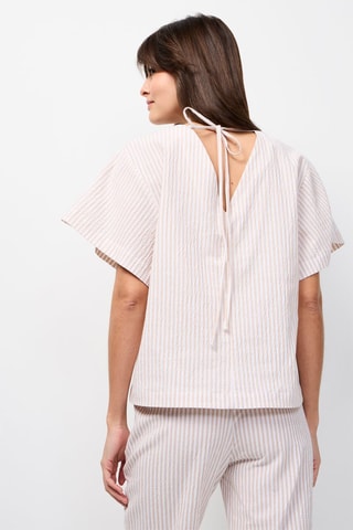 Blouse Rose et blanc