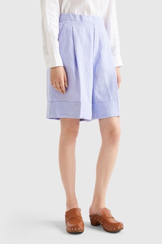 Bermuda en lin taille haute - Mauve