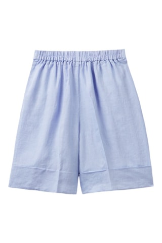 Bermuda en lin taille haute - Mauve
