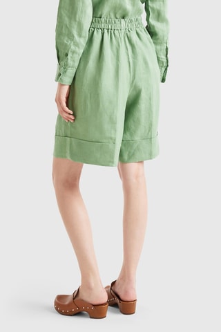 Bermuda en lin taille haute - Vert
