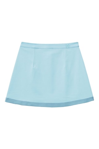 Jupe portefeuille taille haute - Bleu
