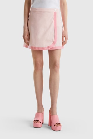 Jupe portefeuile taille haute - Rose
