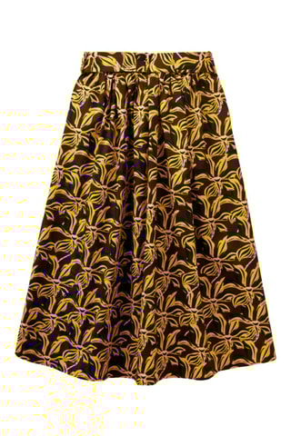 Jupe midi taille haute - Jaune